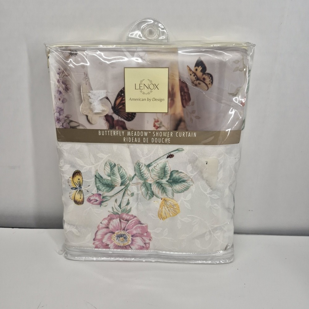 Lenox Shower Curtain Butterfly Meadow 72" X 72" New